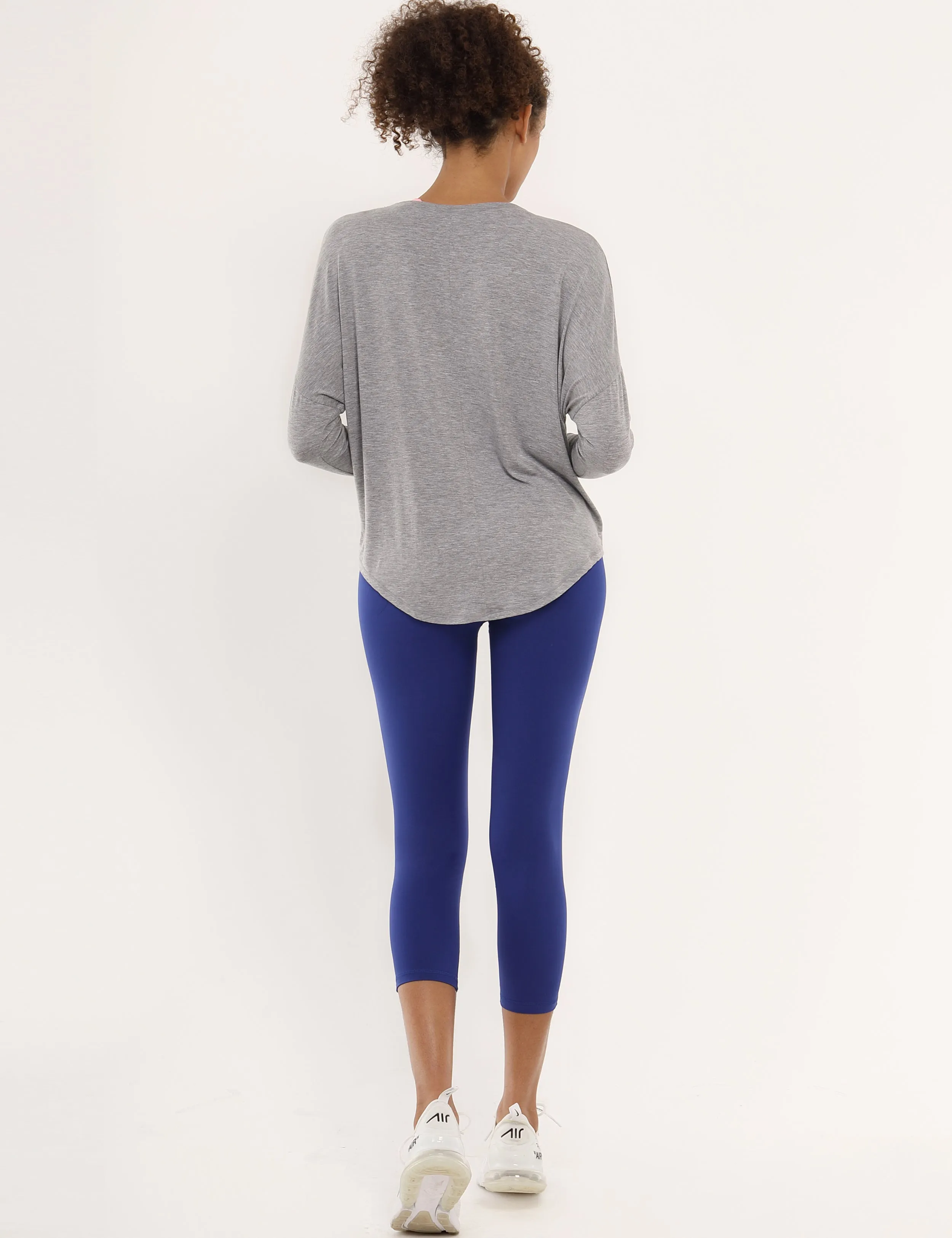 Yoga Batwing Tunic Tops heathergray